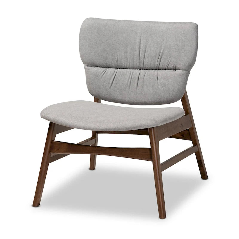 Poltrona di design di metà secolo, beige/grigia, a seduta singola