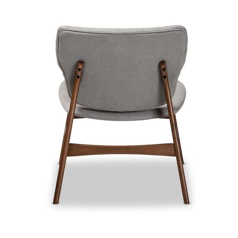 Poltrona di design di metà secolo, beige/grigia, a seduta singola