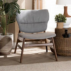 Poltrona di design di metà secolo, beige/grigia, a seduta singola