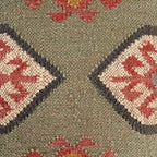 Panca rivestita in juta Kilim sudoccidentale rosso scuro/verde scuro – 1 posto