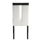 Sedia da pranzo imbottita bianca, struttura nera, set da 2