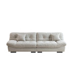 Divano componibile a nuvola grigio / rosa / beige, velluto scamosciato, 2-3 posti