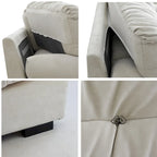 Divano componibile a nuvola grigio / rosa / beige, velluto scamosciato, 2-3 posti