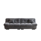 Divano componibile a nuvola grigio / rosa / beige, velluto scamosciato, 2-3 posti