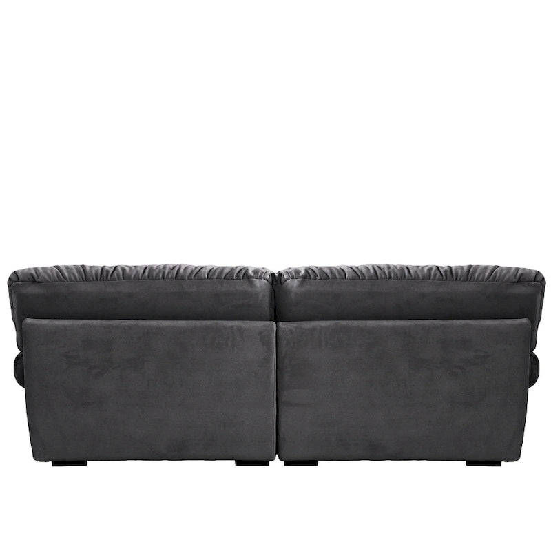 Divano componibile a nuvola grigio / rosa / beige, velluto scamosciato, 2-3 posti