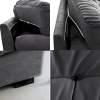 Divano componibile a nuvola grigio / rosa / beige, velluto scamosciato, 2-3 posti