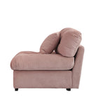 Divano componibile a nuvola grigio / rosa / beige, velluto scamosciato, 2-3 posti