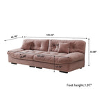 Divano componibile a nuvola grigio / rosa / beige, velluto scamosciato, 2-3 posti