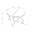 Tavolo da pranzo rotondo Pecan Wirebrush, finitura spazzolata, 4 posti, 119 cm