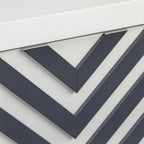 Mobile buffet/credenza Mid-Century Modern marrone tabacco/bianco e nero – Montaggio a 2 persone