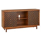 Mobile buffet/credenza Mid-Century Modern marrone tabacco/bianco e nero – Montaggio a 2 persone