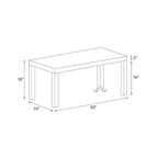 Tavolino rettangolare – Rovere naturale / Espresso / Rovere nero / Rovere rustico / Bianco, Posti a sedere 1-2