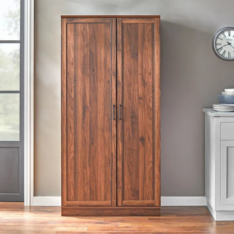 Mobile dispensa alto, a doppia anta, stile moderno e rustico – Grigio antracite / Noce / Bianco