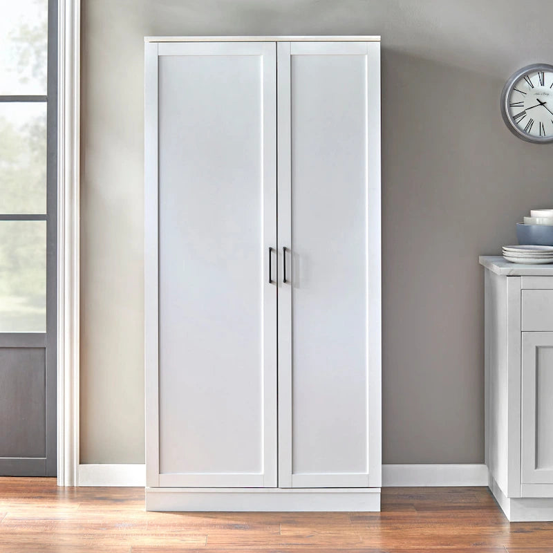 Mobile dispensa alto, a doppia anta, stile moderno e rustico – Grigio antracite / Noce / Bianco