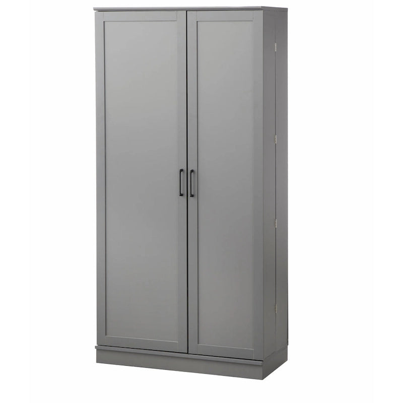 Mobile dispensa alto, a doppia anta, stile moderno e rustico – Grigio antracite / Noce / Bianco