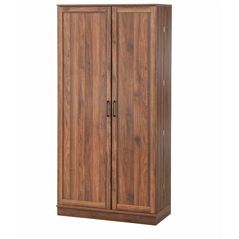 Mobile dispensa alto, a doppia anta, stile moderno e rustico – Grigio antracite / Noce / Bianco