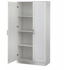 Mobile dispensa alto, a doppia anta, stile moderno e rustico – Grigio antracite / Noce / Bianco