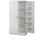 Mobile dispensa alto, a doppia anta, stile moderno e rustico – Grigio antracite / Noce / Bianco