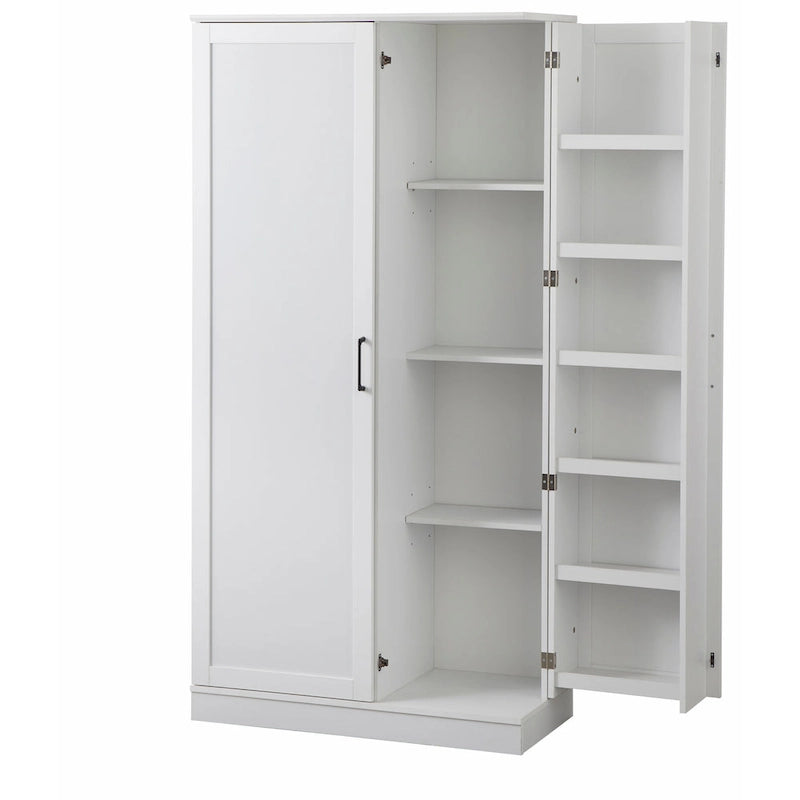 Mobile dispensa alto, a doppia anta, stile moderno e rustico – Grigio antracite / Noce / Bianco