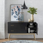 Madia Buffet Mid-Century Noce e Nera