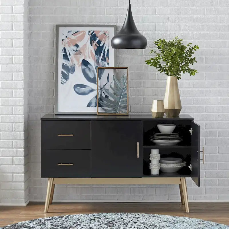 Madia Buffet Mid-Century Noce e Nera