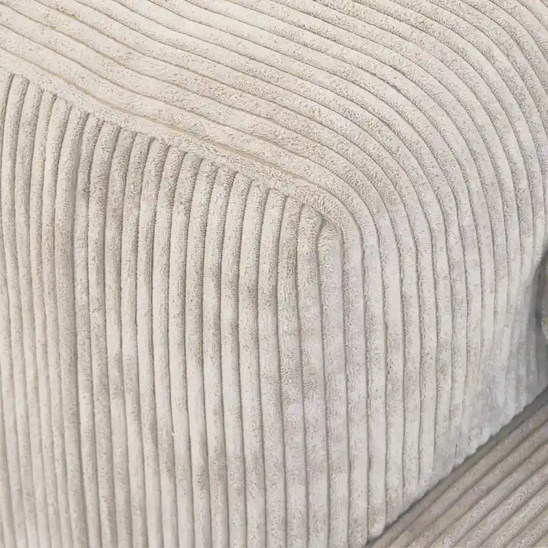 Divano componibile a L in velluto a coste nero / marrone chiaro / beige, 3-4 posti