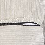Divano componibile a L in velluto a coste nero / marrone chiaro / beige, 3-4 posti