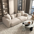 Divano componibile a L in velluto a coste nero / marrone chiaro / beige, 3-4 posti