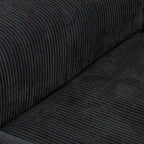 Divano componibile a L in velluto a coste nero / marrone chiaro / beige, 3-4 posti