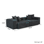 Divano componibile a L in velluto a coste nero / marrone chiaro / beige, 3-4 posti