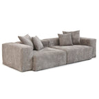 Divano componibile a L in velluto a coste nero / marrone chiaro / beige, 3-4 posti