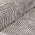 Divano componibile a L in velluto a coste nero / marrone chiaro / beige, 3-4 posti