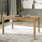 Tavolo da pranzo rettangolare a 6 posti – Piano in impiallacciatura di legno, nero / marrone / grigio / bianco / rovere naturale