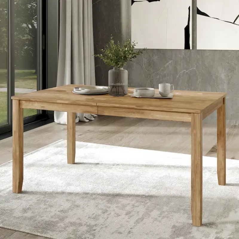 Tavolo da pranzo rettangolare a 6 posti – Piano in impiallacciatura di legno, nero / marrone / grigio / bianco / rovere naturale