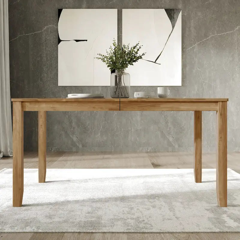 Tavolo da pranzo rettangolare a 6 posti – Piano in impiallacciatura di legno, nero / marrone / grigio / bianco / rovere naturale