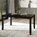Tavolo da pranzo rettangolare a 6 posti – Piano in impiallacciatura di legno, nero / marrone / grigio / bianco / rovere naturale
