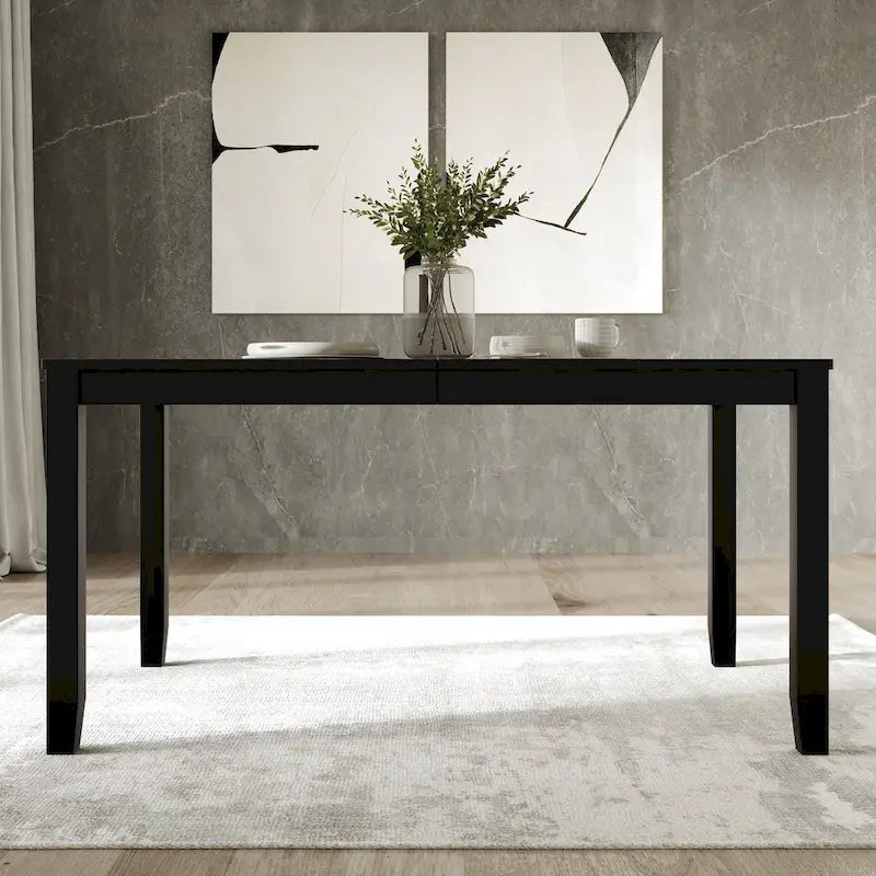 Tavolo da pranzo rettangolare a 6 posti – Piano in impiallacciatura di legno, nero / marrone / grigio / bianco / rovere naturale