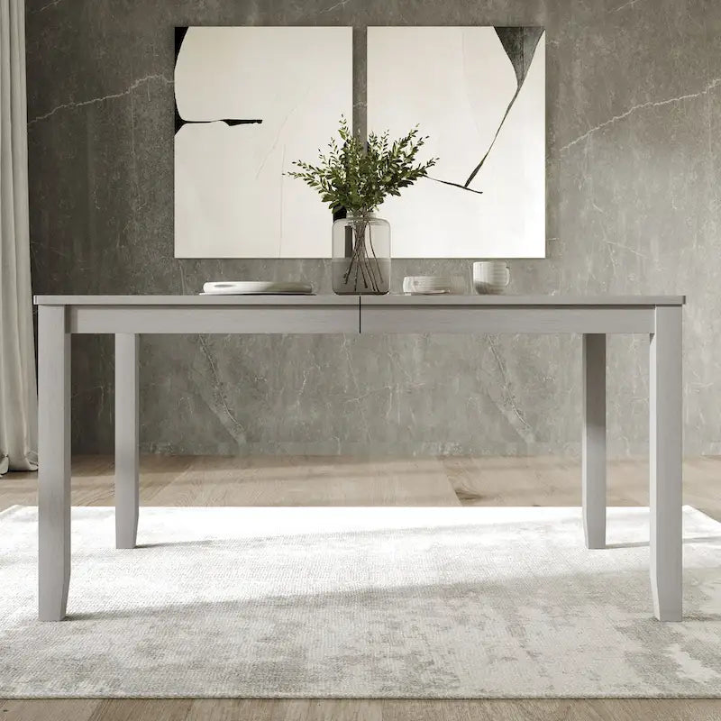 Tavolo da pranzo rettangolare a 6 posti – Piano in impiallacciatura di legno, nero / marrone / grigio / bianco / rovere naturale