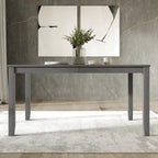 Tavolo da pranzo rettangolare a 6 posti – Piano in impiallacciatura di legno, nero / marrone / grigio / bianco / rovere naturale