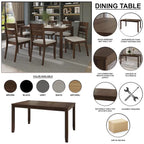 Tavolo da pranzo rettangolare a 6 posti – Piano in impiallacciatura di legno, nero / marrone / grigio / bianco / rovere naturale