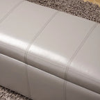 Panca Contenitore in Similpelle con Spazio Nascosto, 2 Posti (Marrone / Blu Scuro / Grigio / Viola)