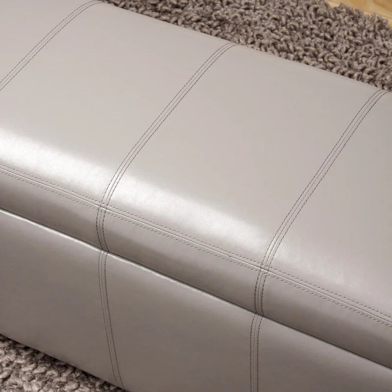 Panca Contenitore in Similpelle con Spazio Nascosto, 2 Posti (Marrone / Blu Scuro / Grigio / Viola)