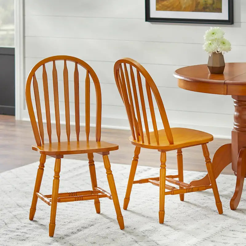 Sedia da pranzo con schienale a fusi, set da 2 – Diversi colori
