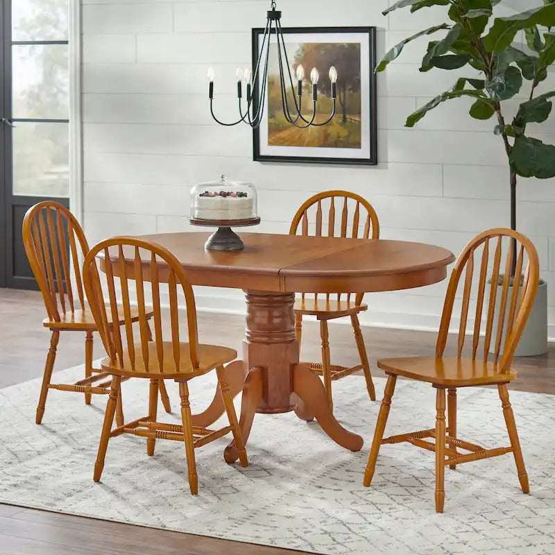 Sedia da pranzo con schienale a fusi, set da 2 – Diversi colori