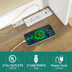 Scaffale da Panettiere a 5 Ripiani con Ante, Prese Elettriche e USB Bianco/Rovere – Montaggio da 1 Persona
