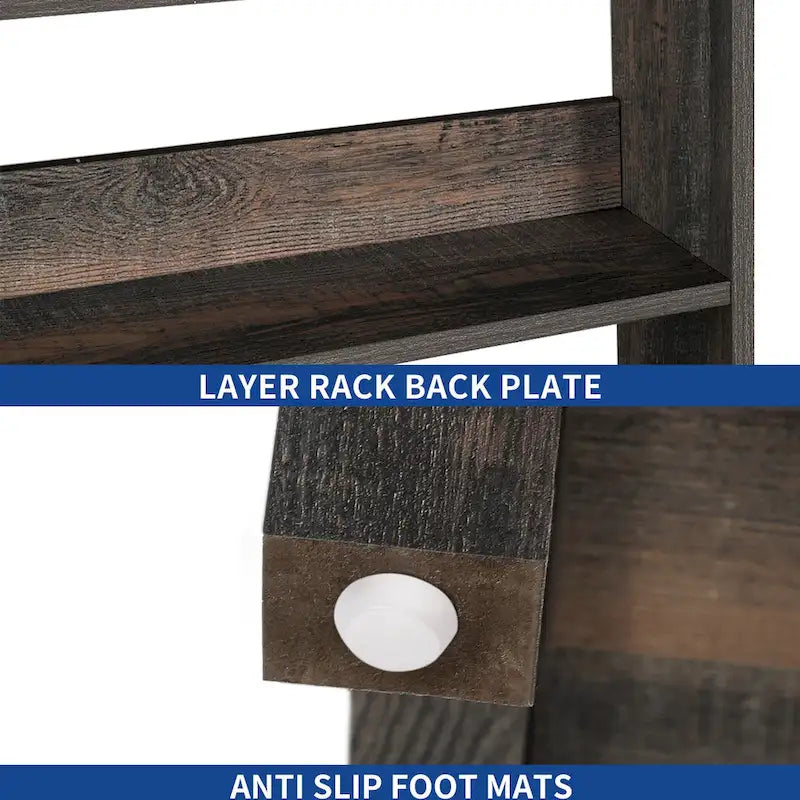 Scaffale da Panettiere a 5 Ripiani con Ante, Prese Elettriche e USB Bianco/Rovere – Montaggio da 1 Persona