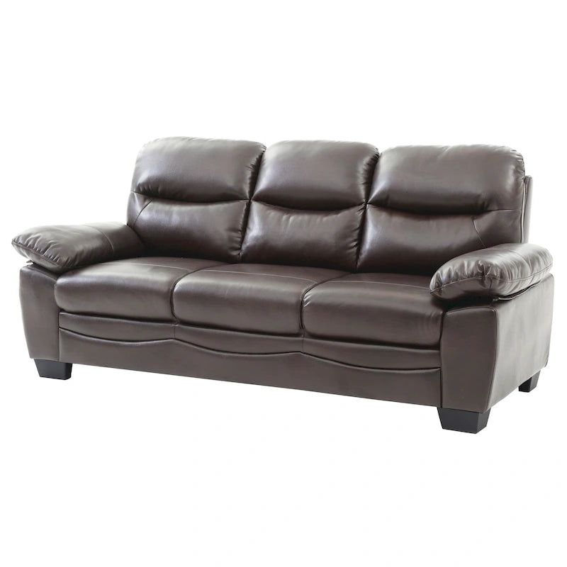 Divano 3 posti in similpelle – Grigio / Nero / Marrone scuro / Perla