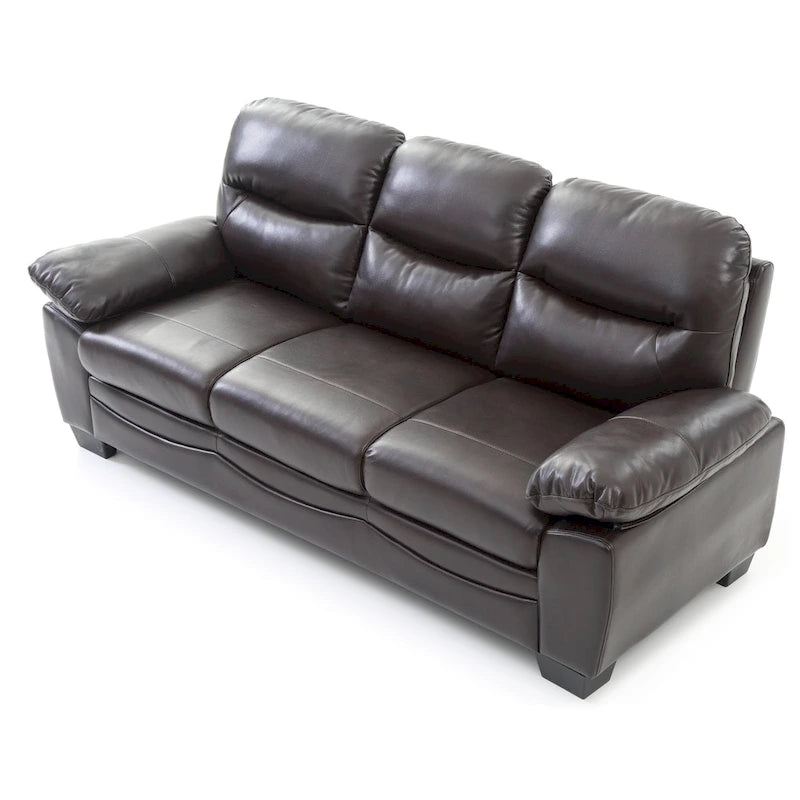 Divano 3 posti in similpelle – Grigio / Nero / Marrone scuro / Perla