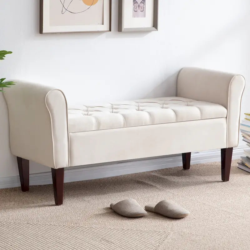 Panca contenitore in tessuto blu scuro/grigio/beige/marrone/beige-rosato, 2-3 posti a sedere