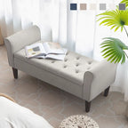 Panca contenitore in tessuto blu scuro/grigio/beige/marrone/beige-rosato, 2-3 posti a sedere
